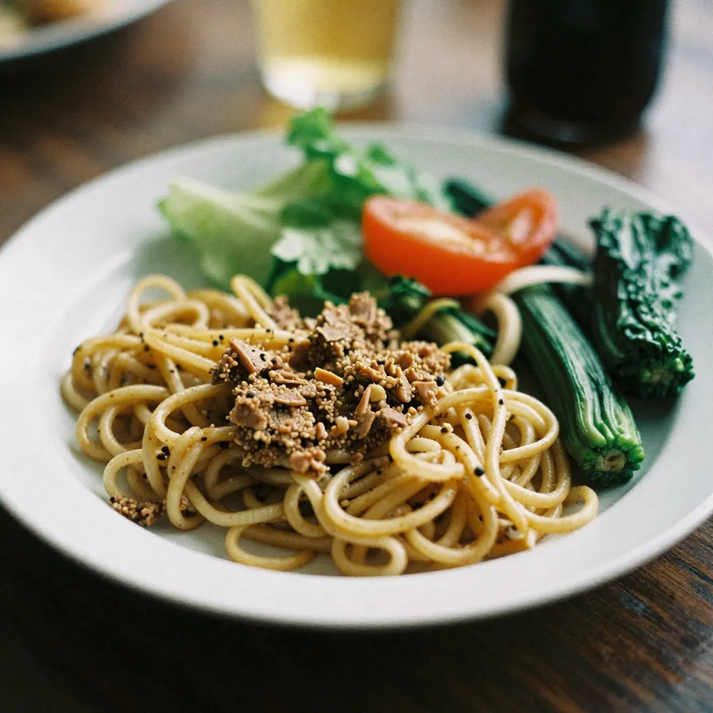 Balanced plates on a table